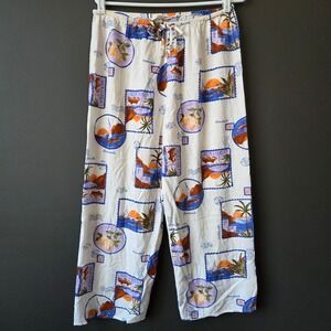 LABEL OF LOVE Anthropologie La Dolce Vita Linen Blend Lounge Pants Sz L Postcard